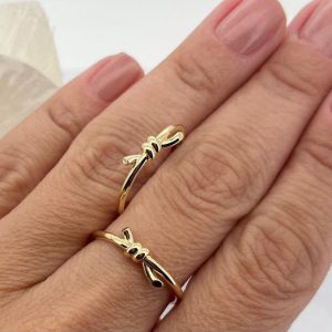 Anel Laço Inspiração Tiffany em Ouro Amarelo 18K
